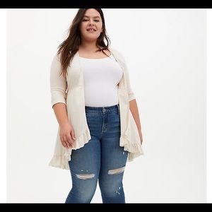 Torrid CREAM JERSEY SLUB KIMONO